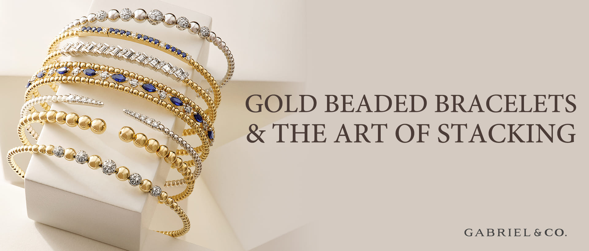 Gold Beaded Bracelet Stack